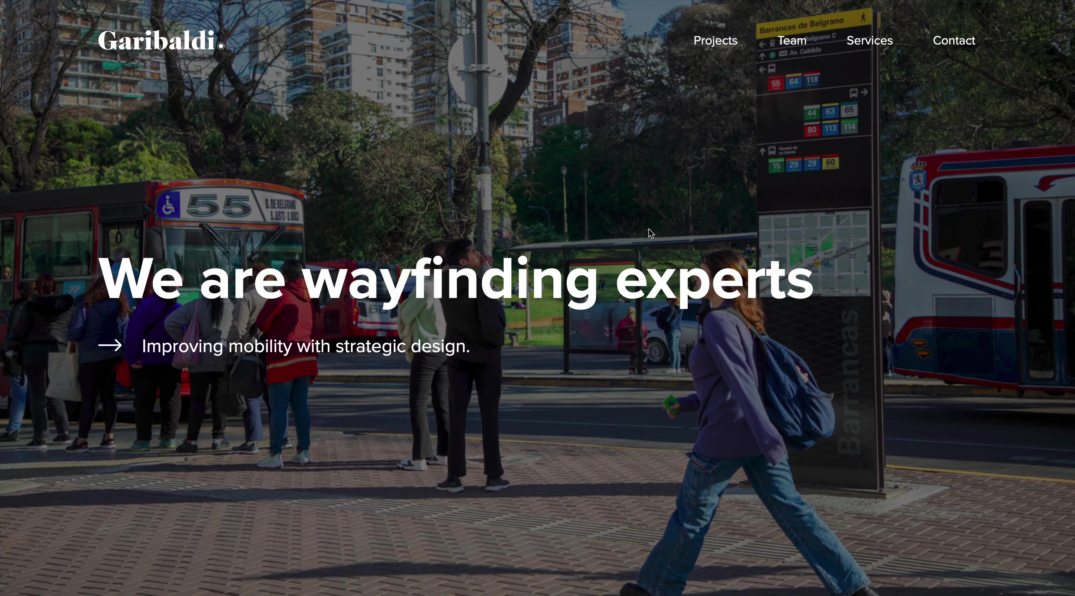 Estudio Garibaldi - Creative design studio in Buenos Aires specialized in wayfinding and signage — Landing page and portfolio