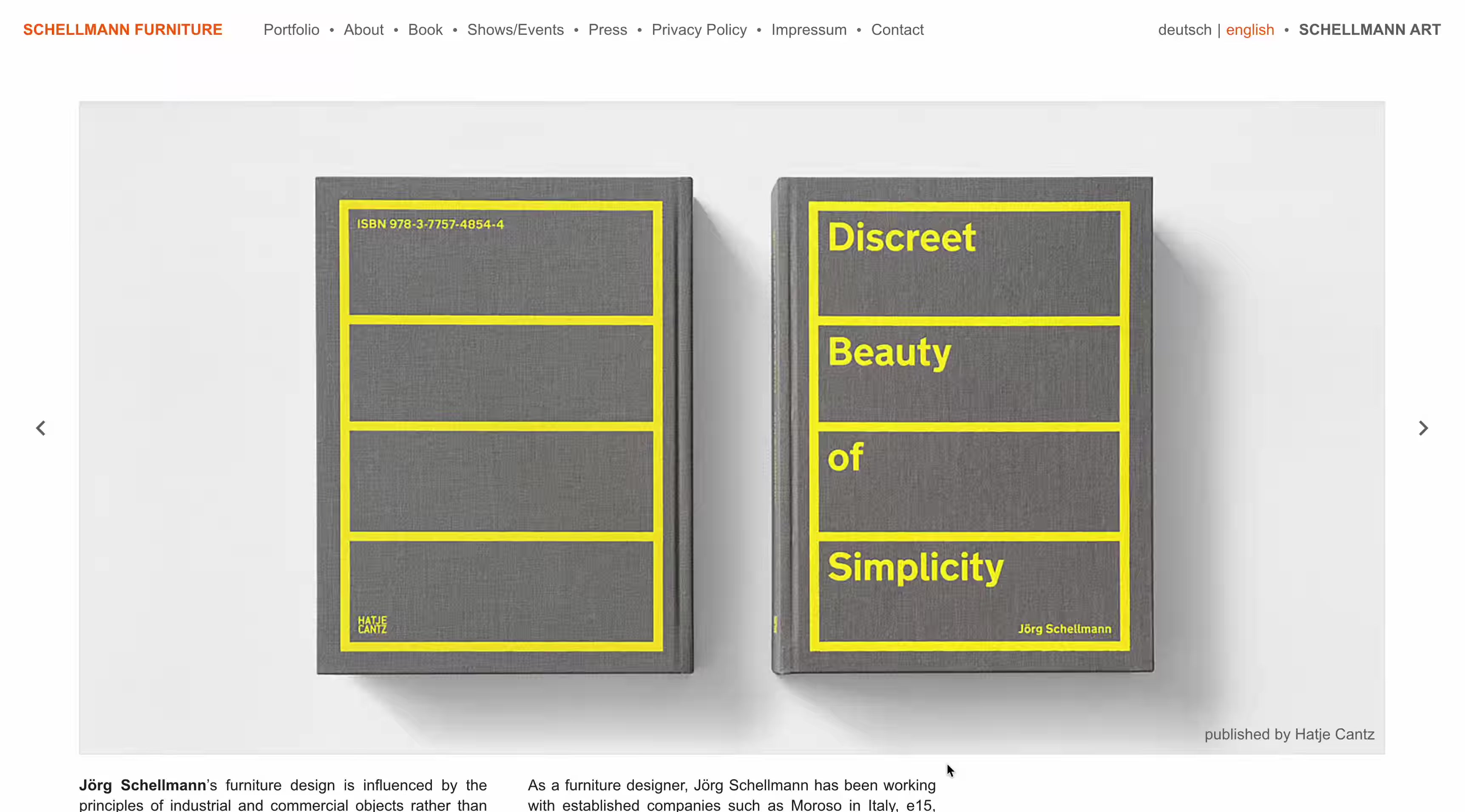 Schellmann Furniture - Furniture Design by Jörg Schellmann — Website and Content Management System modernization